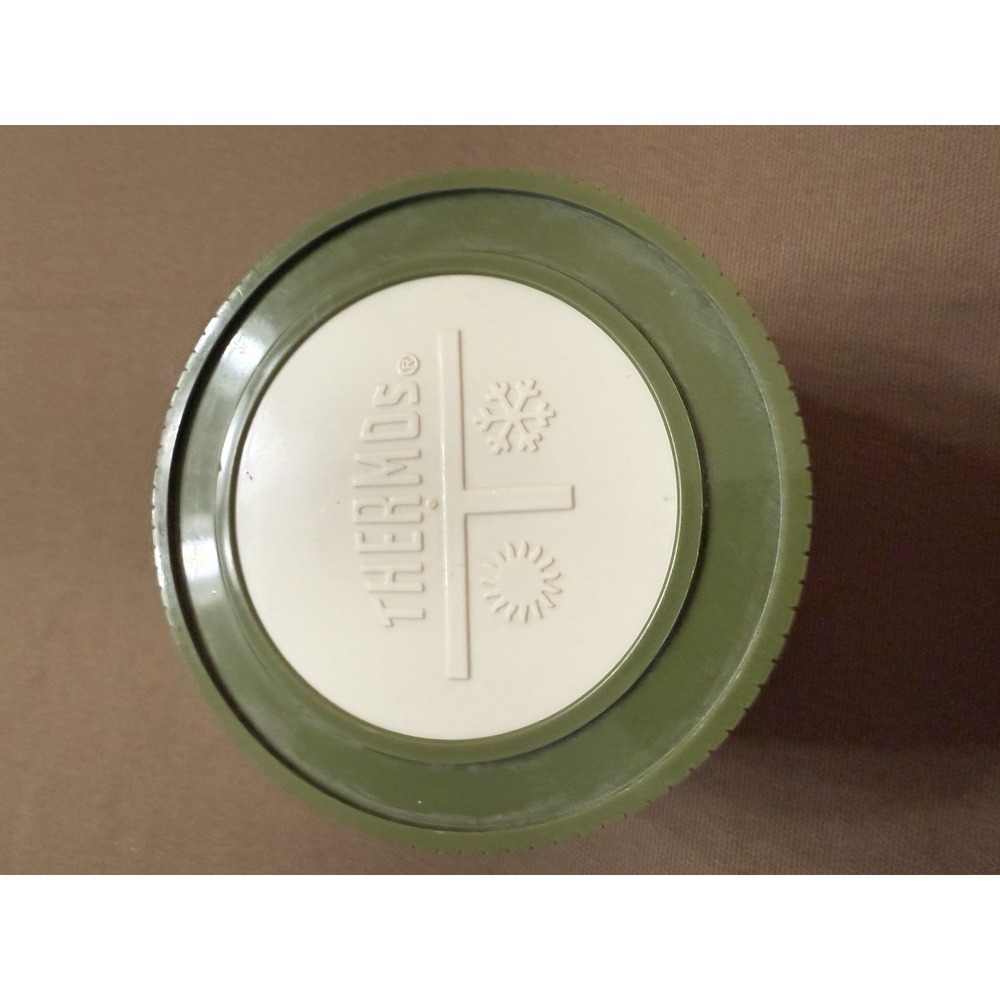 Vintage THERMOS King-Seeley MODEL 1155/3 Insulated JAR 8oz Food Soup Green/White